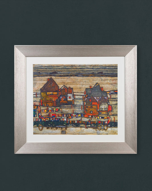 Houses With Laundry (Suburb II) (1914) - Egon Schiele