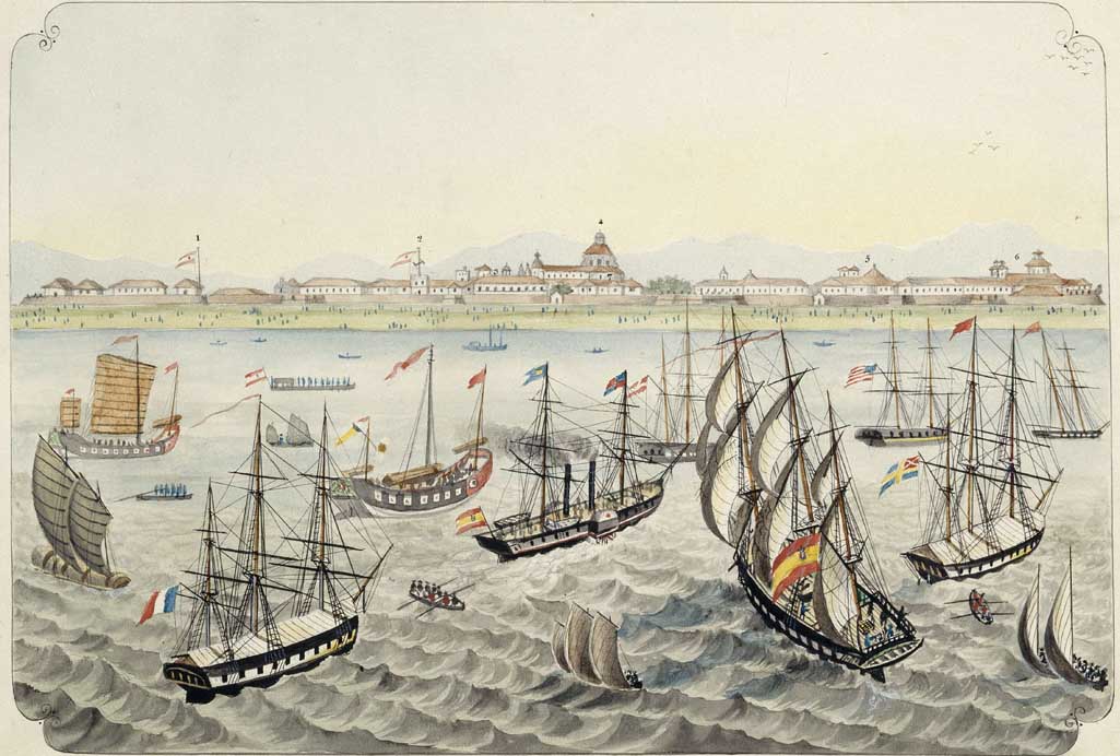 Vista de Manila desde la bahía (1847) - Philippines vintage illustration