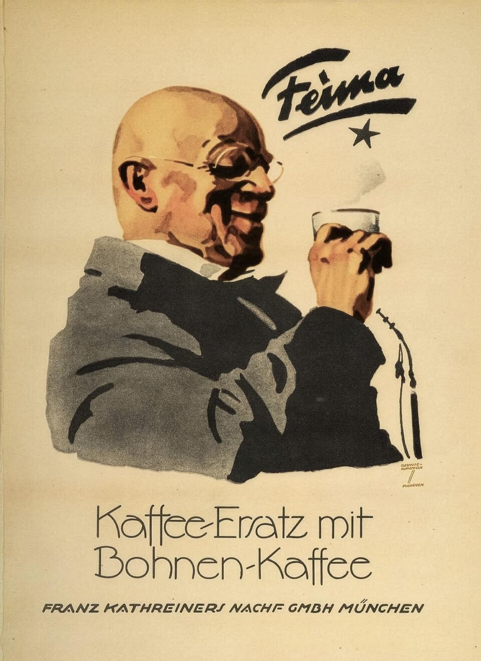 Feima Kaffee-Ersatz mit Bohnenkaffee, 1915 by Ludwig Hohlwein