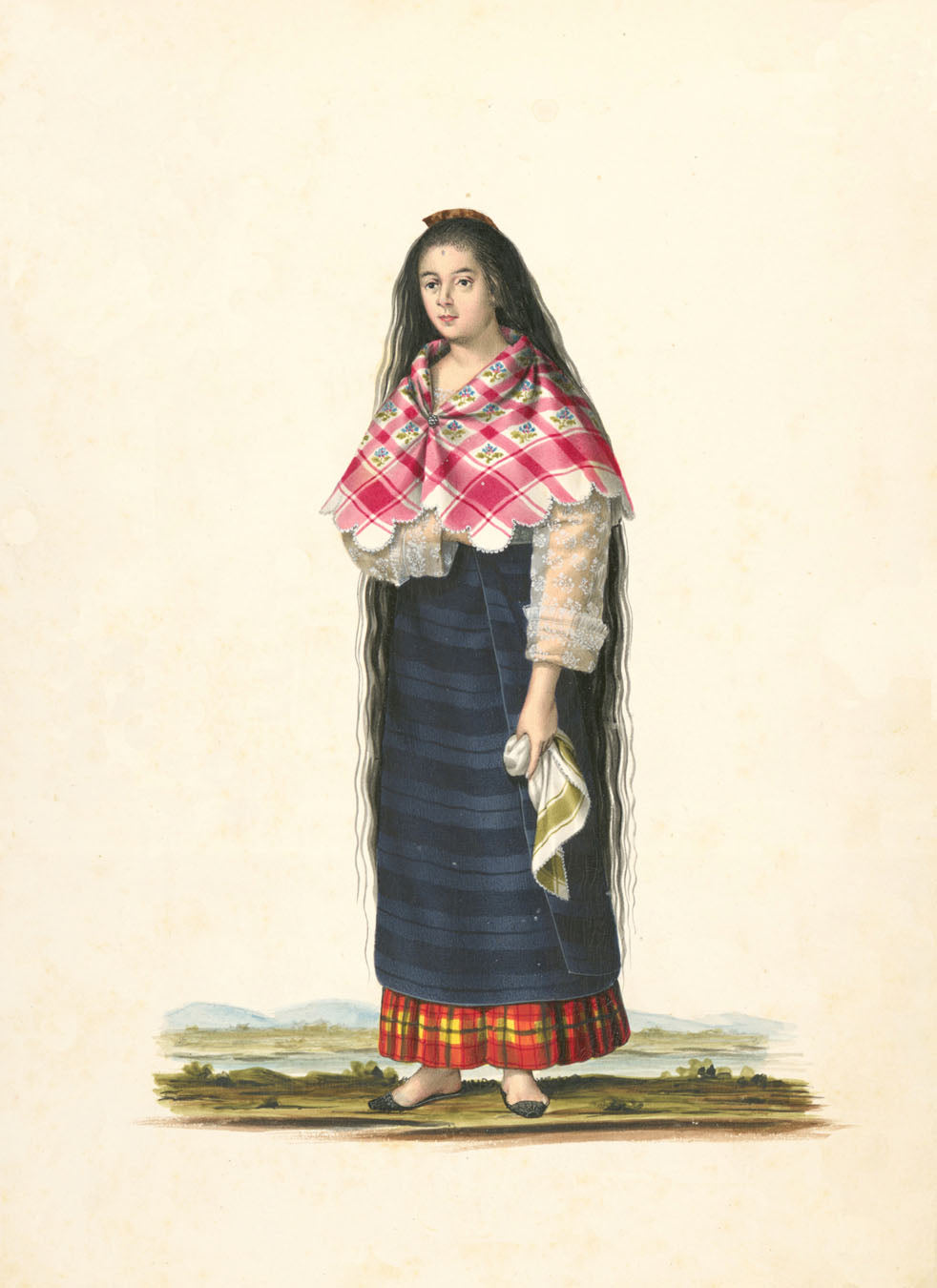 A Spanish Mestiza of Manila  (1841) - Philippines vintage illustration