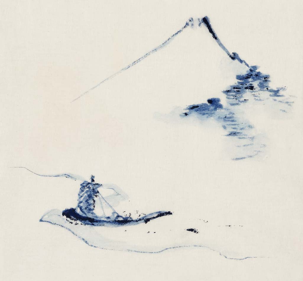 A Person in a Small Boat - Katsushika Hokusai