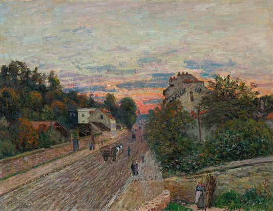 Coucher De Soleil, La Route De Versailles À Chavilles (1879) - Alfred Sisley