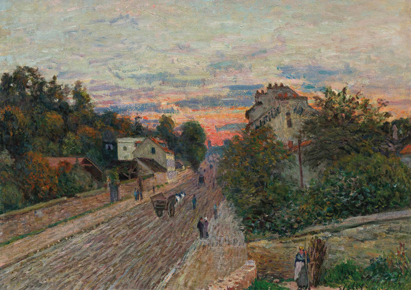 Coucher De Soleil, La Route De Versailles À Chavilles - Alfred Sisley (Giclée Art Print)