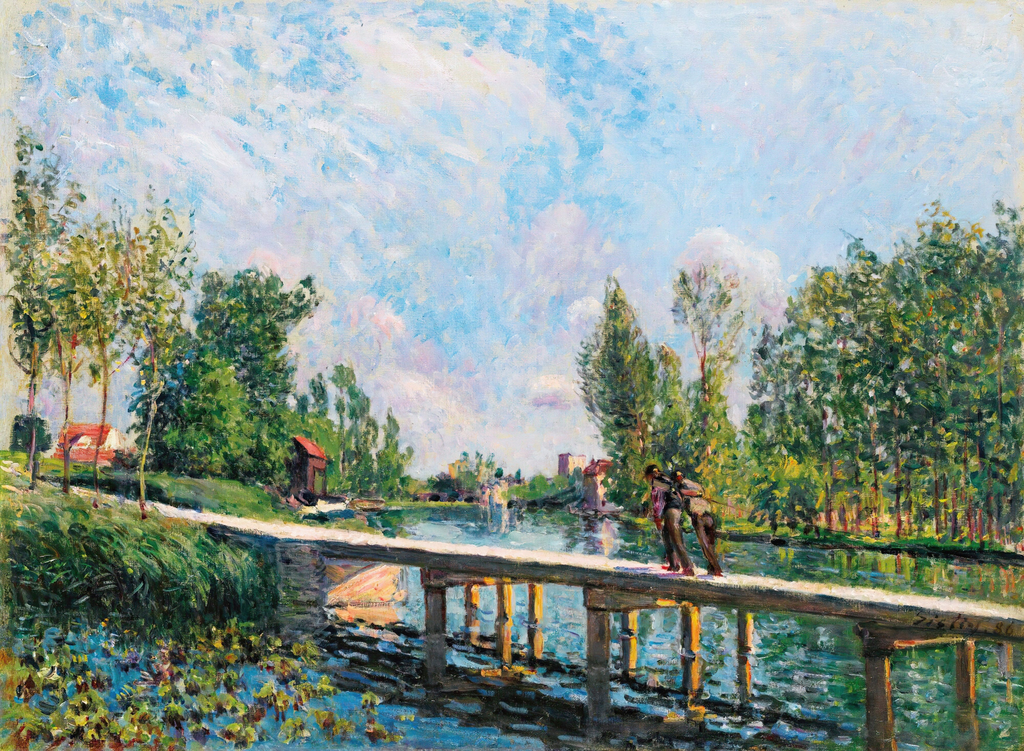 La Passerelle – Chemin de Halage du Canal du Loing, c. 1883 by Alfred Sisley
