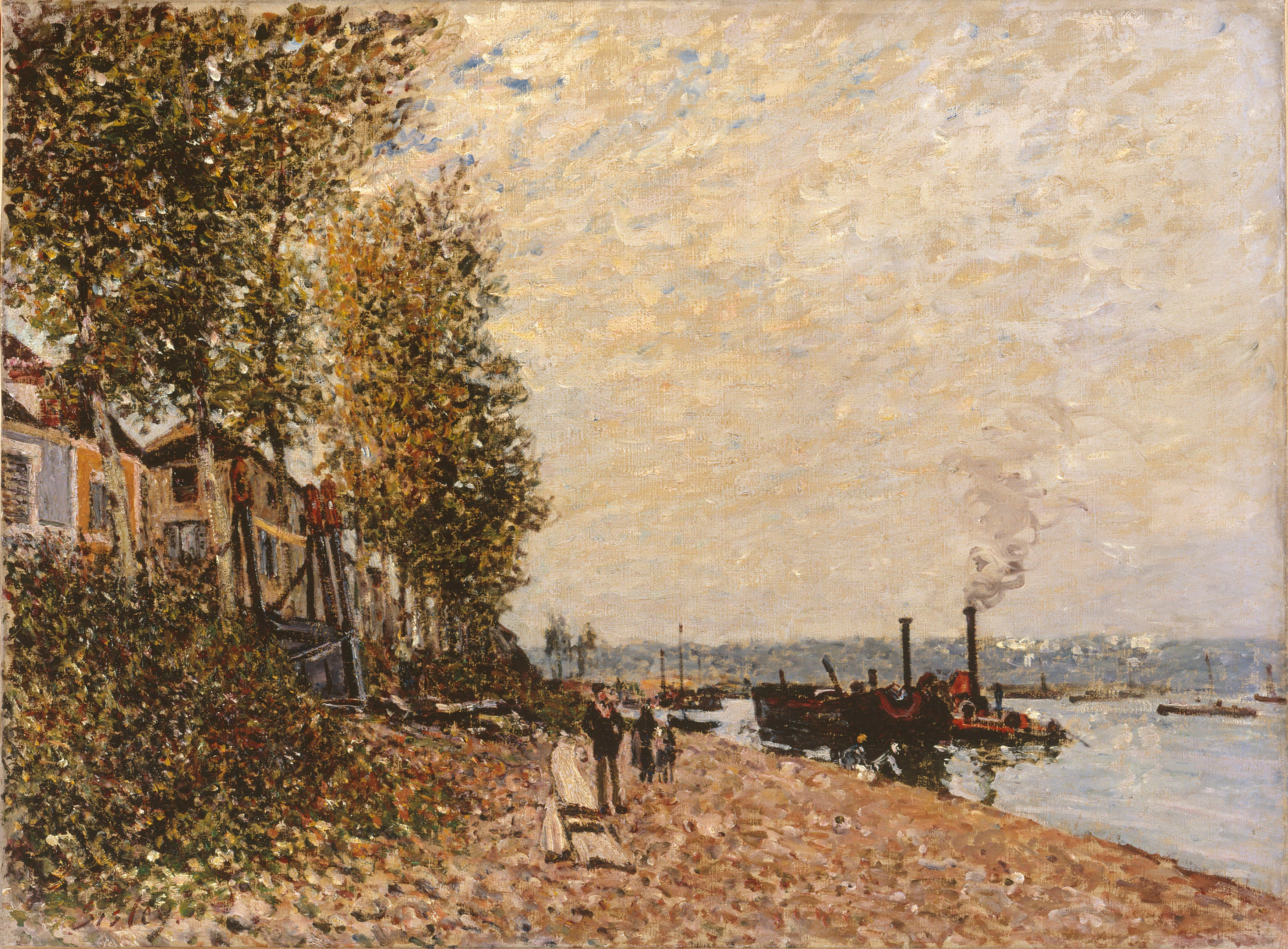 Le remorqueur, le Loing a Saint-Mammes, 1883 by Alfred Sisley