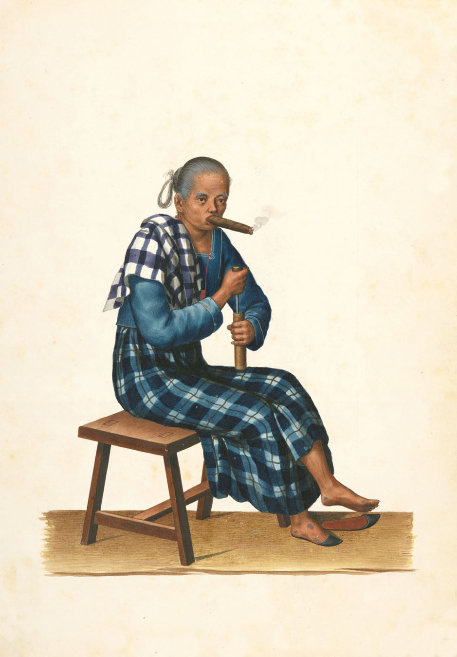 An old woman (1841) - Philippines vintage illustration