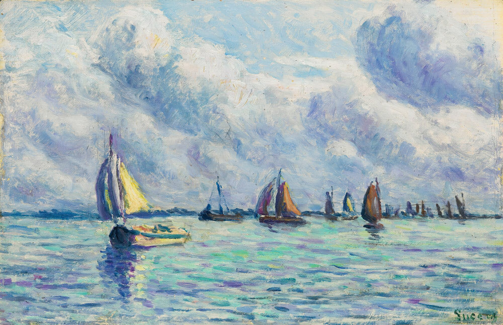 Bateaux Sur La Meuse À Rotterdam (1909) - Maximilien Luce