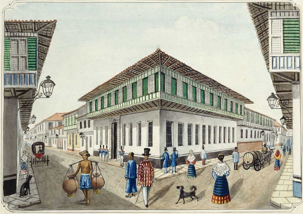 Casa de la intendencia (1847) - Philippines vintage illustration