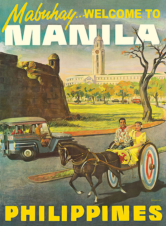 Mabuhay Welcome to Manila - Philippines vintage poster