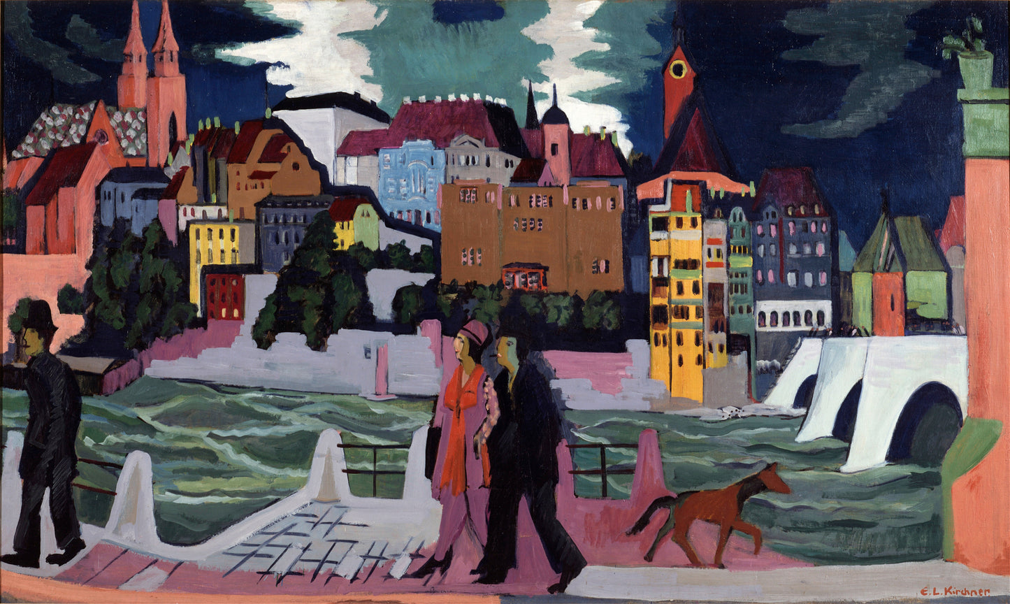 View of Basel and the Rhine (1927-28) - Ernst Ludwig Kirchner