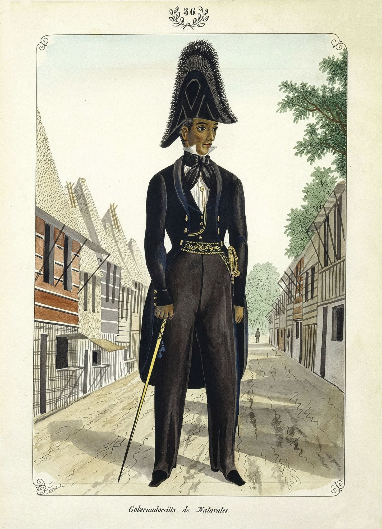 Gobernadorcillo de Naturales - Philippines vintage illustration