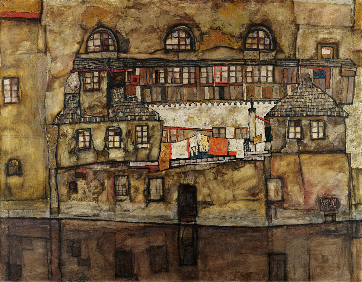 House Wall on the River, 1915 by Egon Schiele