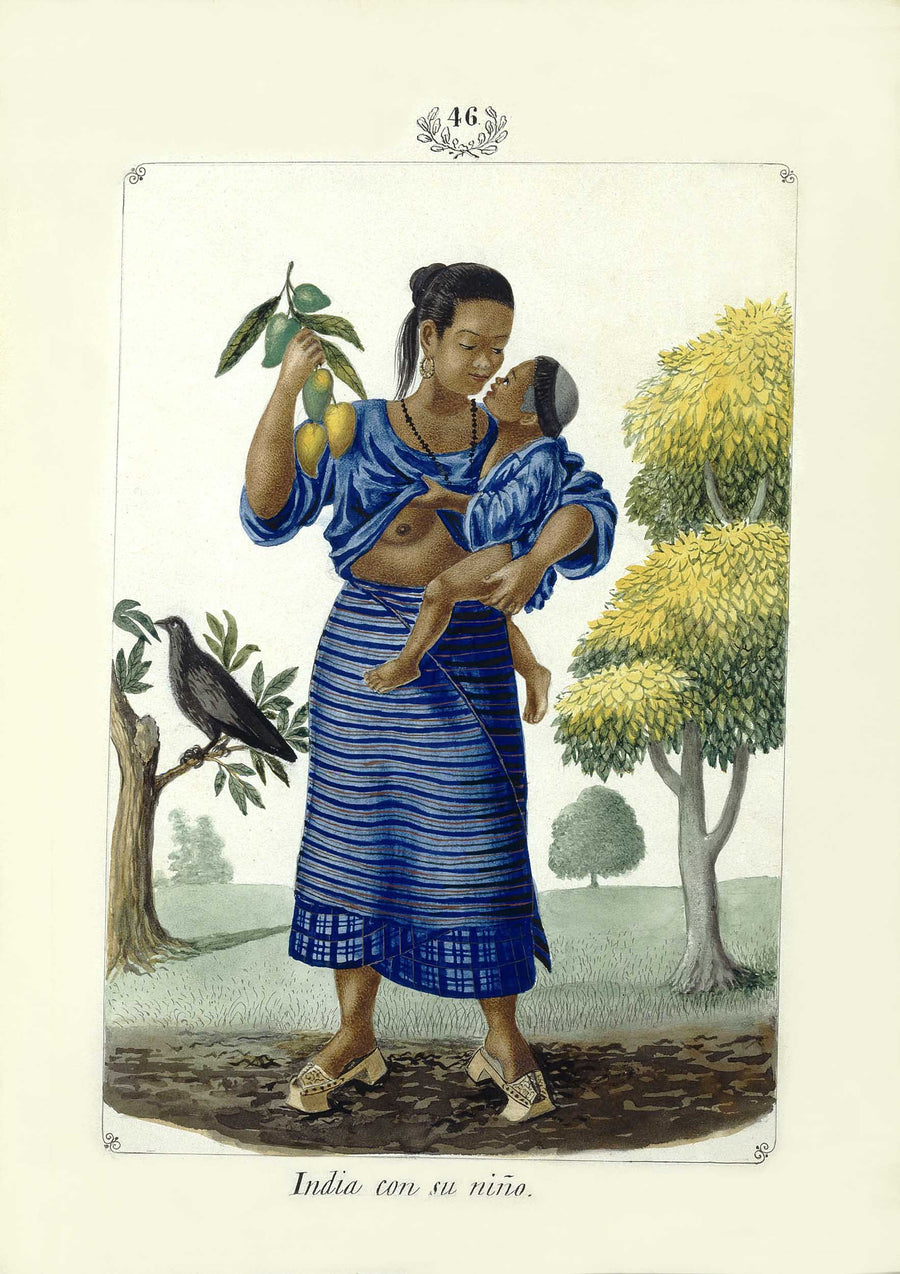 India con su niño, 1847 by José Honorato Lozano