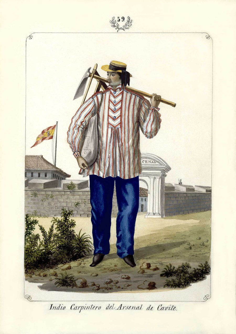 Indio Carpintero del Arsenal de Cavite, 1847 by José Honorato Lozano