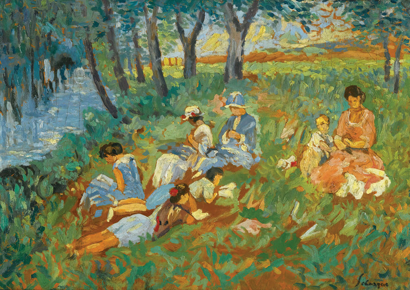 Les Andelys, La Famille Lebasque Au Bord De Leau - Henri Lebasque (Giclée Art Print)