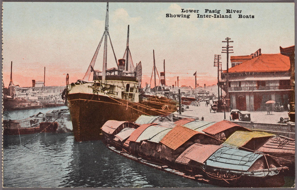 Lower Pasig River showing inter island boats, 1907