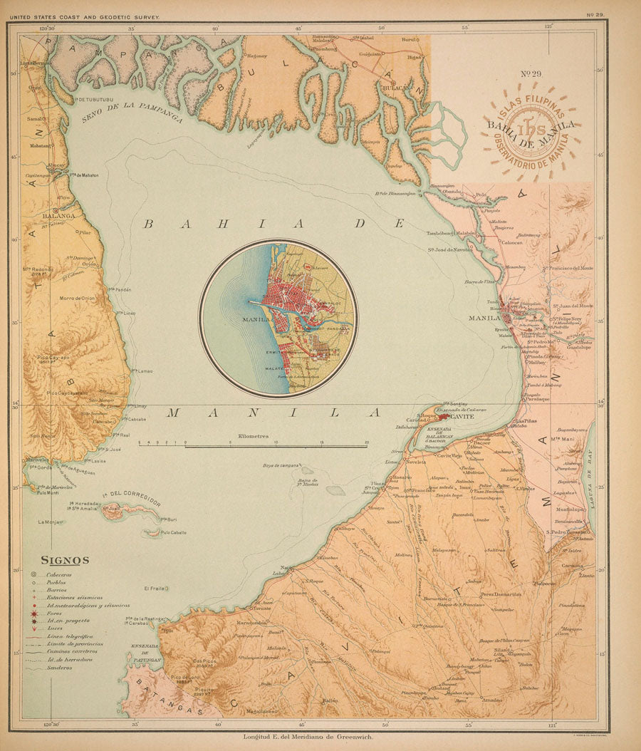 Bahia de Manila, 1899 - Atlas de Filipinas by José Algué