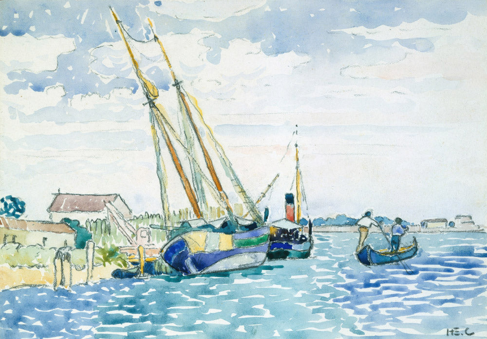 Marine Scene (Boats near Venice) (1903) - Henri Edmond Cross