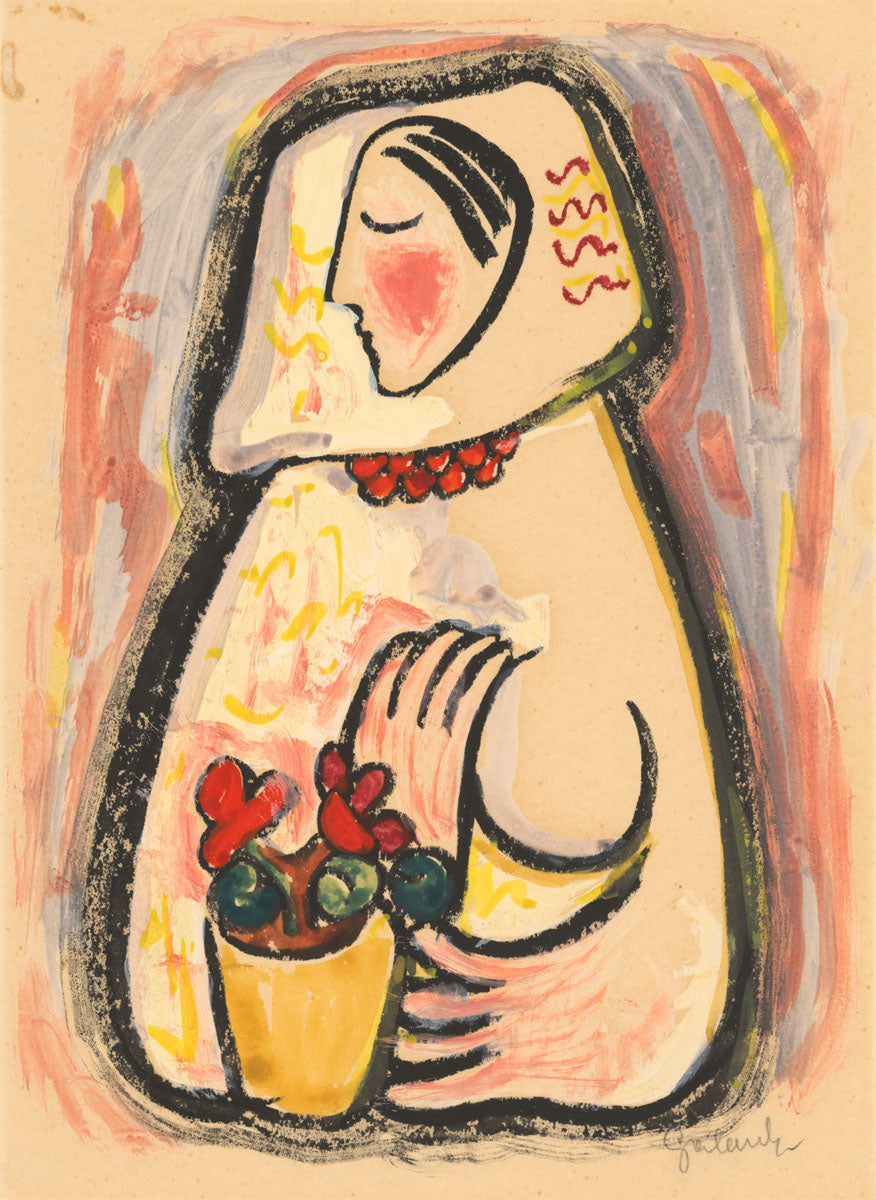 Girl with a basket of flowers, 1937 by Mikuláš Galanda