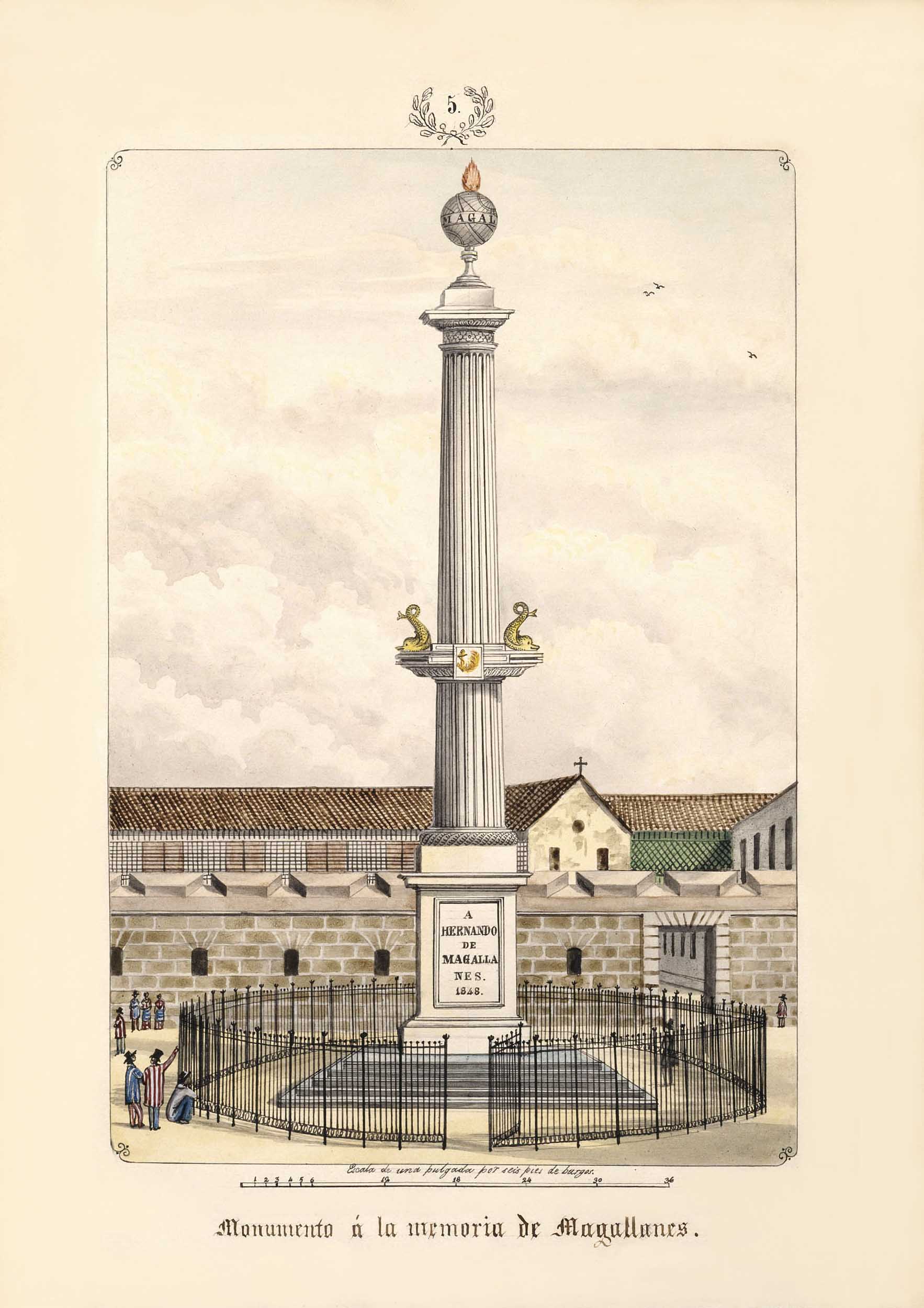 Monumento a la memoria de Magallanes, 1847 by José Honorato Lozano