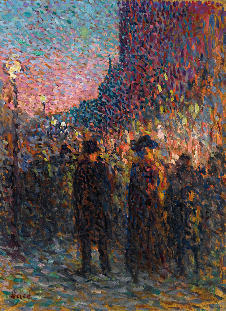 Paris, Les Boulevards, La Nuit, circa 1893 by Maximilien Luce