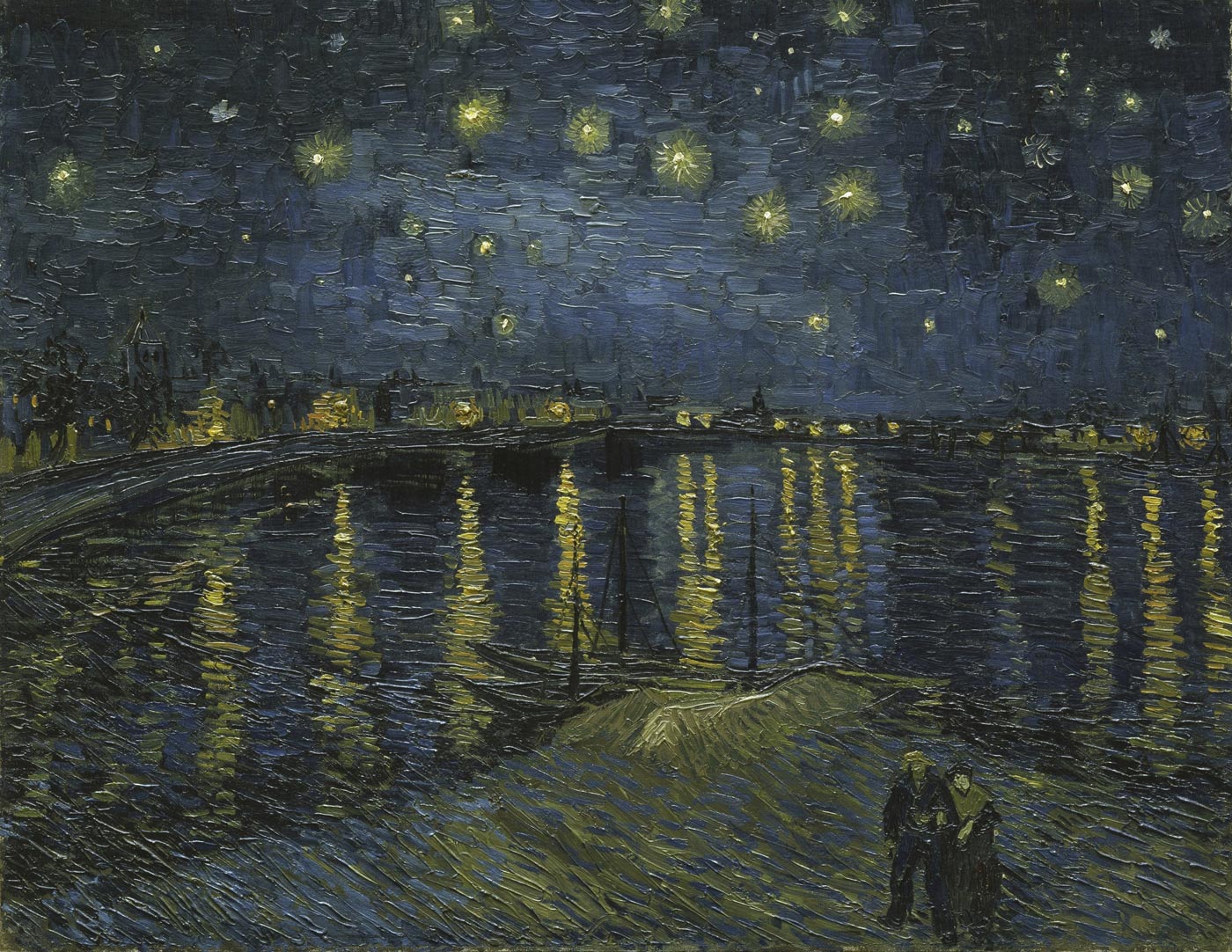 Starry Night on the Rhone (1888) -  Vincent Van Gogh