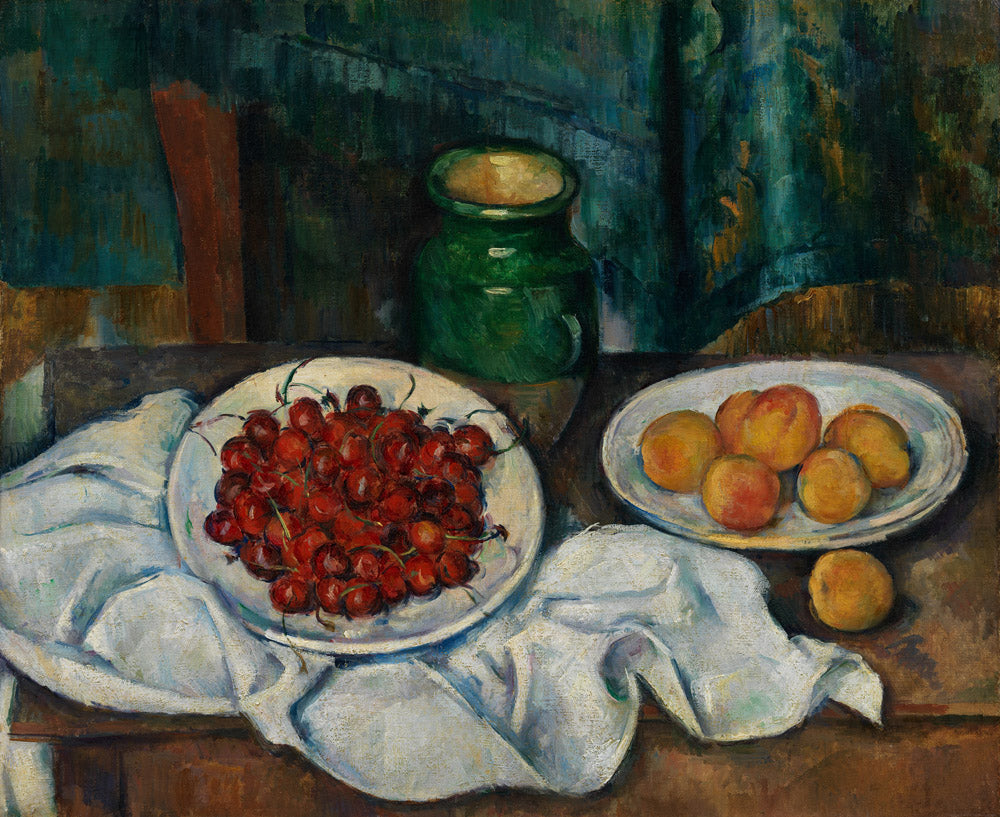 Still Life With Cherries And Peaches (1885-1887) - Paul Cezanne