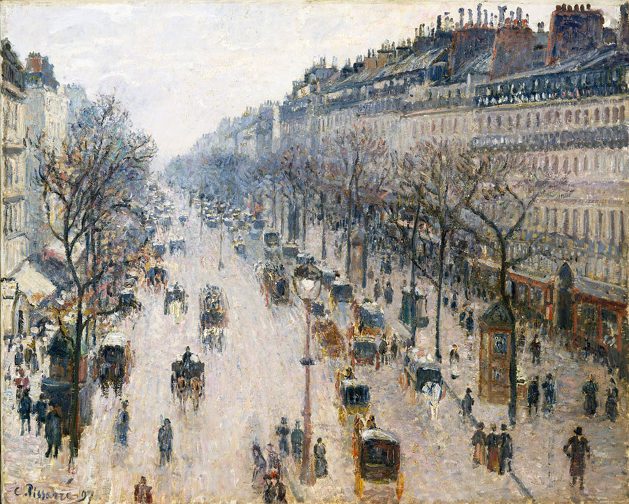The Boulevard Montmartre on a Winter Morning, 1897 by Camille Pissarro