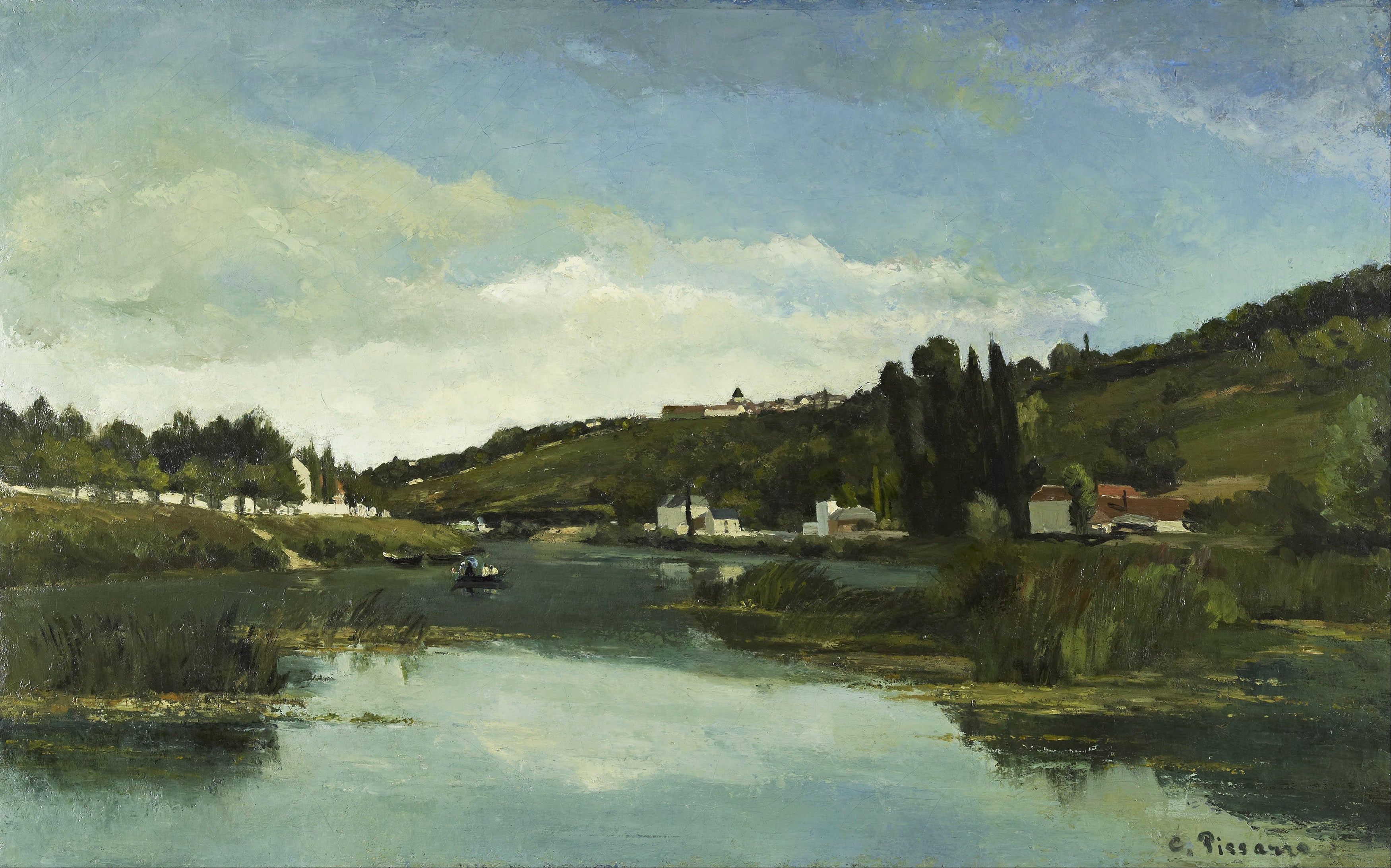 The Marne at Chennevieres, 1864 by Camille Pissarro