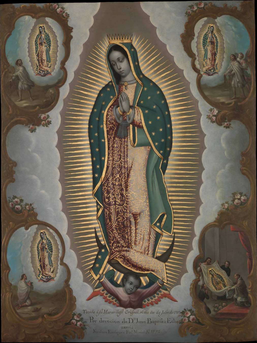 The Virgin of Guadalupe with the Four Apparitions, c. 1773 by Nicolás Enríquez