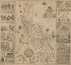 Vintage Map of The Philippines Island, c. 1734 by Pedro Murillo Velarde