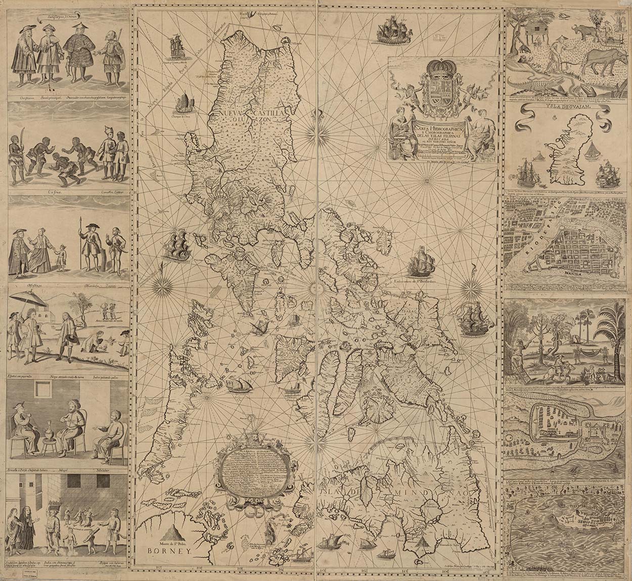 Vintage Map of The Philippines Island, c. 1734 by Pedro Murillo Velarde