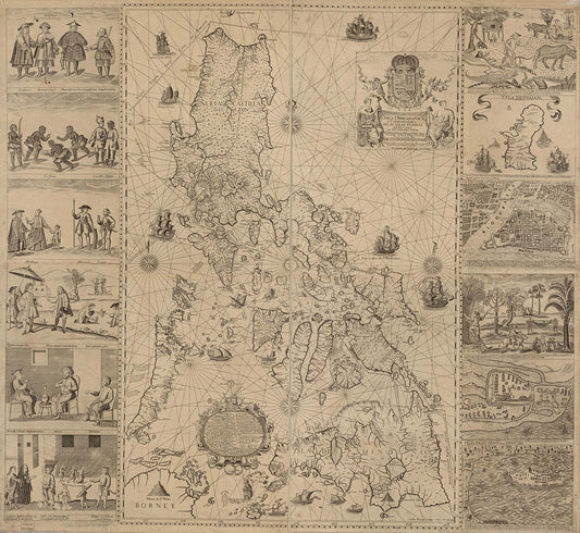 Vintage Map of The Philippines Island