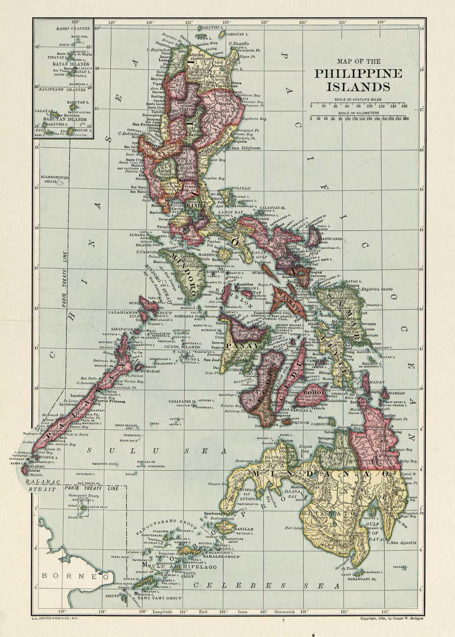 The Philippines Island Map - 1906